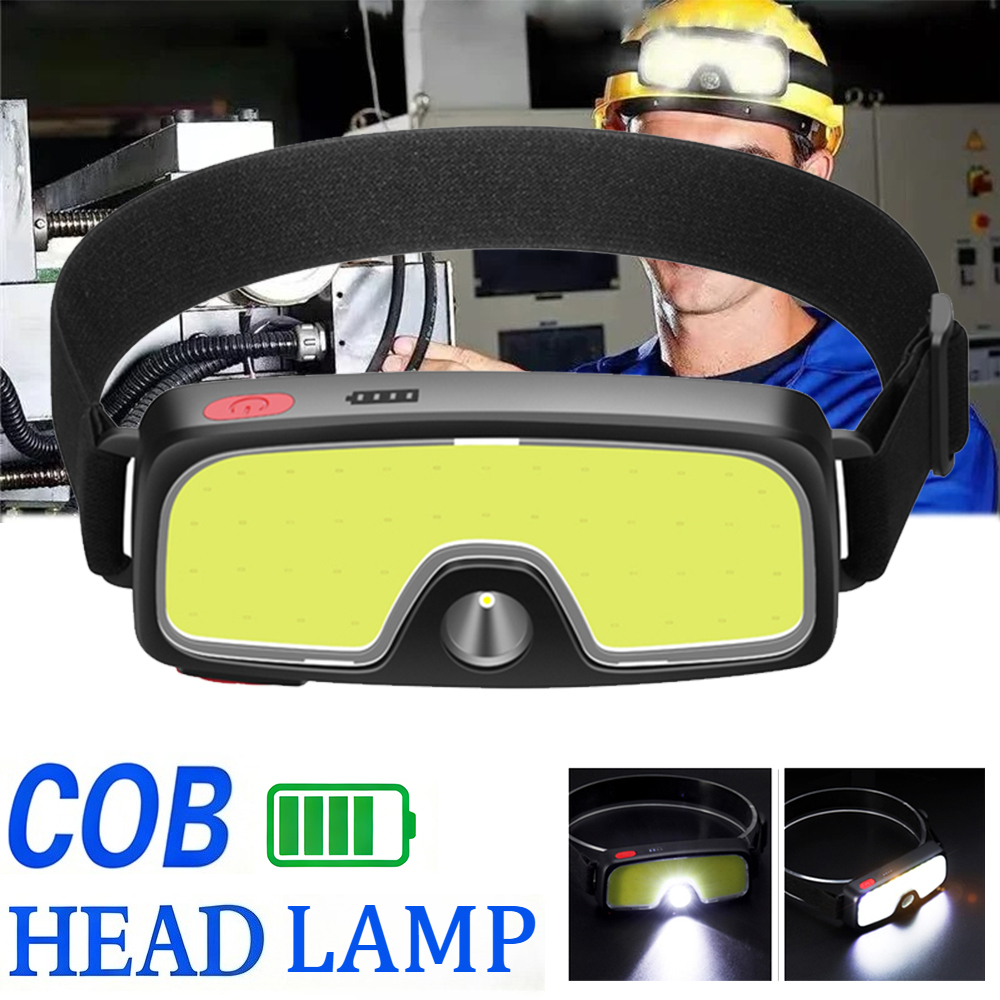 Fish Finder Battery - Krachtige COB-koplamp Type-c/USB Oplaadbare hoofdzaklamp Ingebouwde