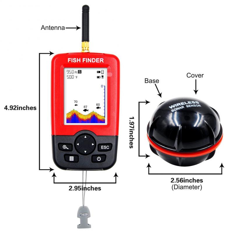 Draagbare dieptemeter met 100M - Fish Finder Portable recensie en prijs